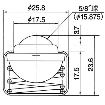 フリーベアプレス成形品(上向用) スプリング内蔵タイプ フリーベアコーポレーション