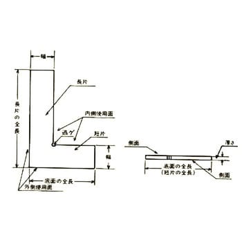 DD-S150(校正書・トレーサビリティ体系図付) 平形直角定規 2級 1個