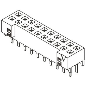 Samtec 基板接続用ソケット 14 極 2mm 2 列 スルーホール実装 SAMTEC