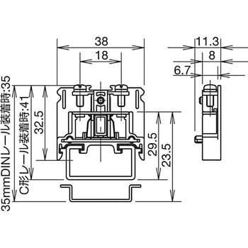 BNH-Wシリーズ パンブロックターミナル TDTタッチダウン構造形 DINレール 端子間ピッチ8mm 1個 BNH15MW