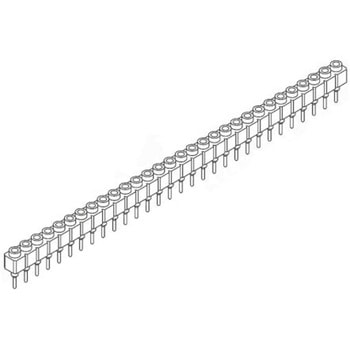Samtec 基板接続用ソケット 30 極 2.54mm 1 列 スルーホール実装 - SAMTEC