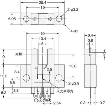 フォト・マイクロセンサ 溝型コネクタ/コード引き出しタイプ(直流光) EE-SX47/67 標準型 omron(オムロン)