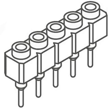 Samtec 基板接続用ソケット 5 極 2.54mm 1 列 スルーホール実装 SAMTEC