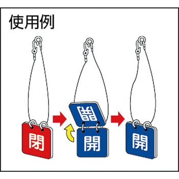 バルブ標識 開閉札 アルミ(開閉) 日本緑十字社