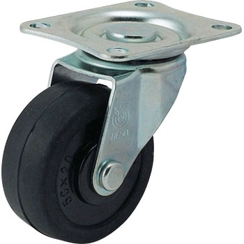 LG型 自在車(ゴム車・ダブルベアリング)プレート式 ユーエイキャスター