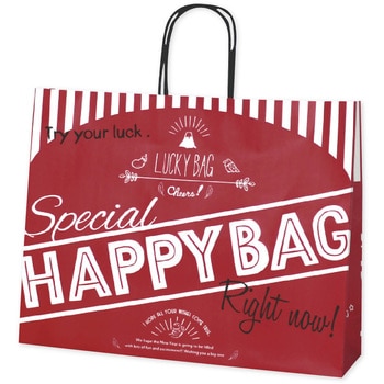 手提げ紙袋 福袋 HAPPYBAG 415×110×320mm タカ印(ササガワ)