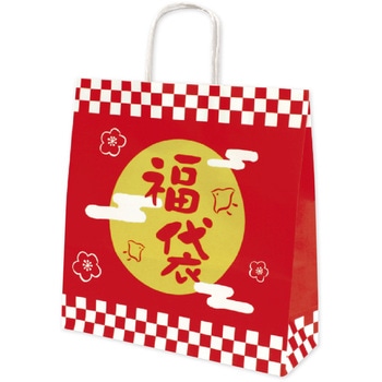 手提げ紙袋 福袋 市松模様 タカ印(ササガワ)