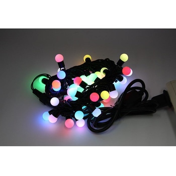 LEDストレートライト 50球 5m 球状 黒ケーブル アズワン
