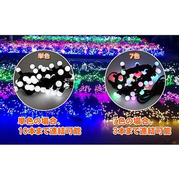 LEDストレートライト 50球 5m 球状 黒ケーブル アズワン