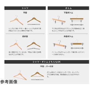 木製ハンガー W44cm 100本入 61シリーズ アズワン