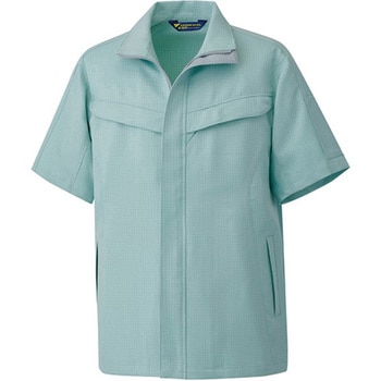 作業服 帯電防止JIS適合品 IEC対応クリーンウェア 男女共用半袖ジャケット ライトグリーン VEFS806-UEシリーズ ミドリ安全