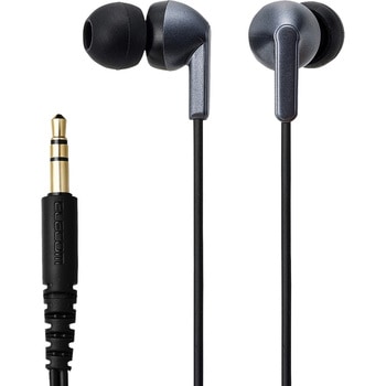 イヤホン 有線 Φ3.5mm 3極 カナル型 高音質 ケーブル強度向上設計 イヤーピース付属 1.2m エレコム
