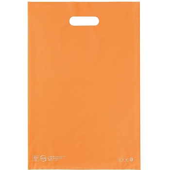 ポリ袋ソフト型 オレンジ 厚み表記入 61-782-43シリーズ アズワン