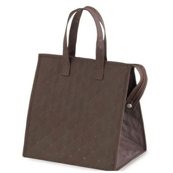 9076 エコバッグ 不織布保冷バッグ ダークブラウン ベルベ 02643737