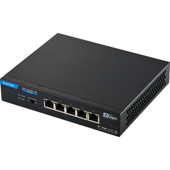 スイッチングハブ 省スペース筐体の5ポート 全ポート10Gbps対応 ファンレス 静音 金属筐体 ループ検知 動作温度50℃ メタル エレコム