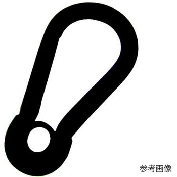 ステンレス スナップフックA型 リング付 黒色塗装 線径5mm 長さ53mm 水本機械製作所