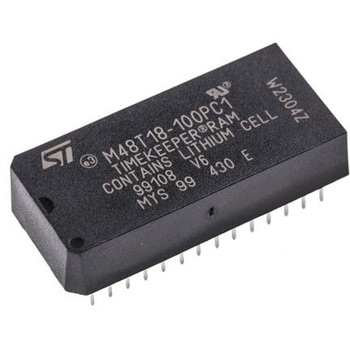 STマイクロ，  リアルタイムクロック(RTC)スルーホールパラレル， 28-PinM48T18-100PC1 STMicro