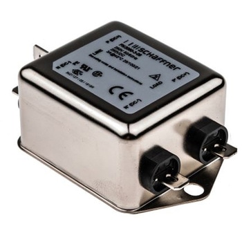 Schaffner EMIフィルタ 単相 3A シャーシーマウント 4.7nF 2.5 mH 0.734 mA Two Stage 1MΩ SCHAFFNER