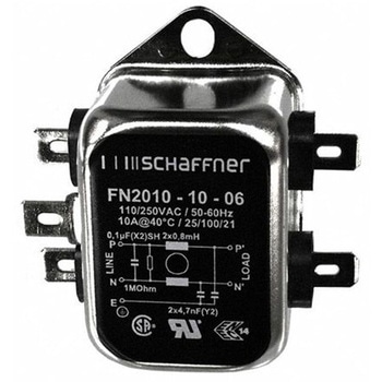 Schaffner EMIフィルタ 単相 10A シャーシーマウント 4.7nF 800 μH 0.74 mA Single Stage 2.5W 1MΩ SCHAFFNER