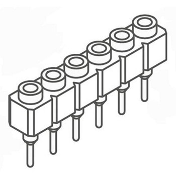 Samtec 基板接続用ソケット 6 極 2.54mm 1 列 スルーホール実装 SAMTEC