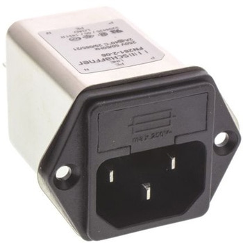 Schaffner IECフィルタ 1ヒューズ なし パネルマウント 2A 250 V ac， FN261-2-06 SCHAFFNER