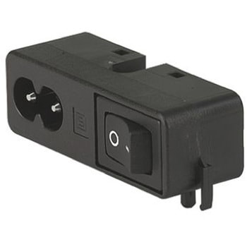 Schurter IECコネクタ C8 オス パネルマウント 2.5A CMF1.1111.12 SCHURTER