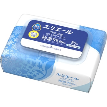 エリエール フタつきウエットティシュー 除菌99.99%アルコール 80枚 エリエール