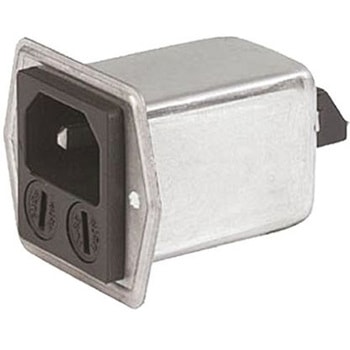 Schurter IECフィルタコネクタ 2ヒューズ なし パネルマウント 8A 250 V ac， 5707.0801.312 SCHURTER