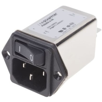 Schaffner IECインレット フランジマウント 2A 250 V ac， FN9264-2-06 SCHAFFNER