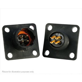 Souriau Sunbank by Eaton 丸型コネクタ， 4極， スタンダード， フランジマウント， UTS08E4P SOURIAU