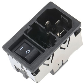 Schurter IECコネクタ C14 オス スナップイン 10A KM01.1205.11 SCHURTER