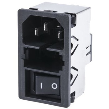 Schurter IECコネクタ C14 オス スナップイン 10A KM01.1105.11 SCHURTER