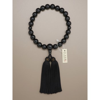黒オニキス 片手22玉 共仕立 本絹頭房48 CA-019 神戸珠数店