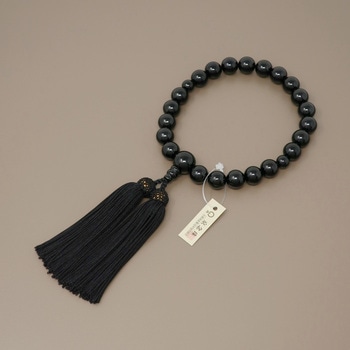 黒オニキス 片手22玉 共仕立 本絹頭房48 CA-019 神戸珠数店