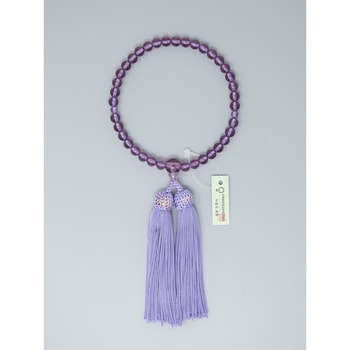 玻璃ローズ 片手 共仕立 人絹頭房藤 CB-043 神戸珠数店