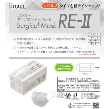 シンガーサージカルマスクRE-2(50枚入) 宇都宮製作