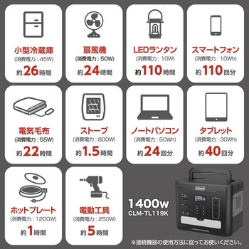 ポータブル電源 1400W  [11出力 /AC・DC・USB-C充電・ソーラー(別売) /USB Power Delivery対応] Coleman