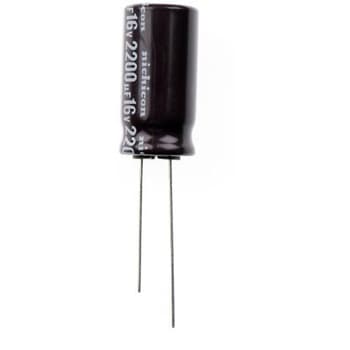 ニチコン コンデンサ 2200μF， ，16V dc， UPS1C222MHD ニチコン