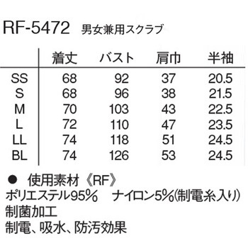 男女兼用スクラブ ナガイレーベン