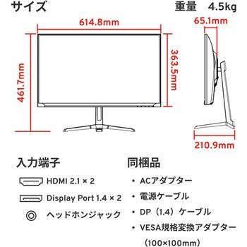 PX27U WAVE ゲーミングモニター 27インチ 180Hz WQHD Fast IPSパネル 1ms(GTG) Pixio