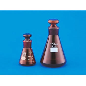 共栓三角フラスコ 茶 TGK(東京硝子器械)