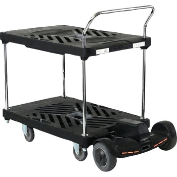 プラスチック台車 ダンディXシリーズ タイプXA 2段テーブル片ハンドル式 W935×D605 4輪自在 + Ride + 専用アタッチメント(XA-RA) ダンディ