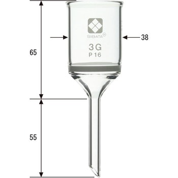 ガラスろ過器円筒ロート形 3G SIBATA(柴田科学)