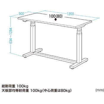 電動昇降作業台(天板：塩ビシート)_電動昇降_天板塩ビシート サンワサプライ