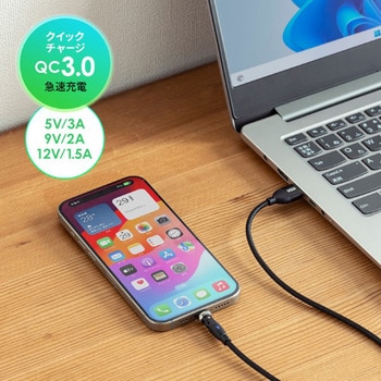 USB TypeC-Aケーブル_USB2.0_コネクタ回転 サンワサプライ