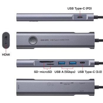 ドッキングハブ_USB TypeC サンワサプライ