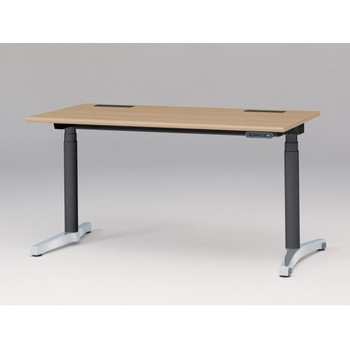 トイロデスク ラウンドエッジ インジケータ―付昇降スイッチタイプ アルミミラー脚 W1400×D675<配送時組立サービス付> イトーキ