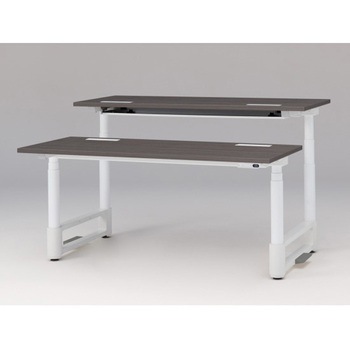 トイロツインデスク 平エッジ インジケータ―付昇降スイッチタイプ 塗装脚 W1600×D1400<配送時組立サービス付> イトーキ