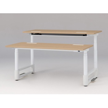 トイロツインデスク 平エッジ インジケータ―付昇降スイッチタイプ 塗装脚 W1600×D1400<配送時組立サービス付> イトーキ