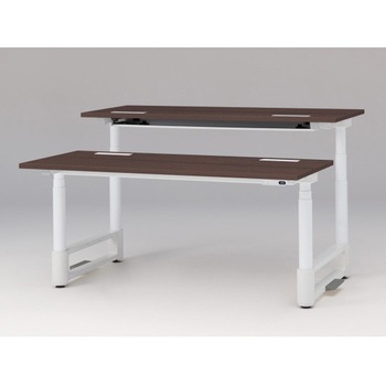 トイロツインデスク 平エッジ インジケータ―付昇降スイッチタイプ 塗装脚 W1600×D1400<配送時組立サービス付> イトーキ